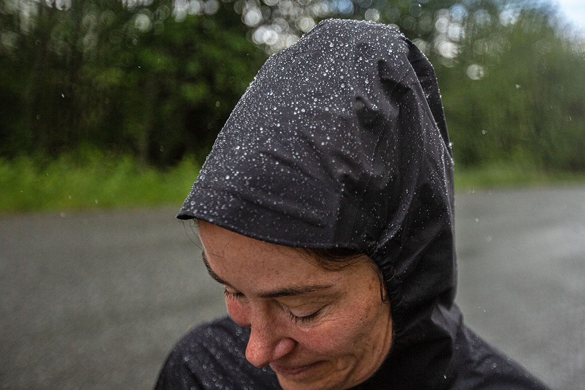 Arc'teryx Norvan Shell Jacket (closeup of hood from top)