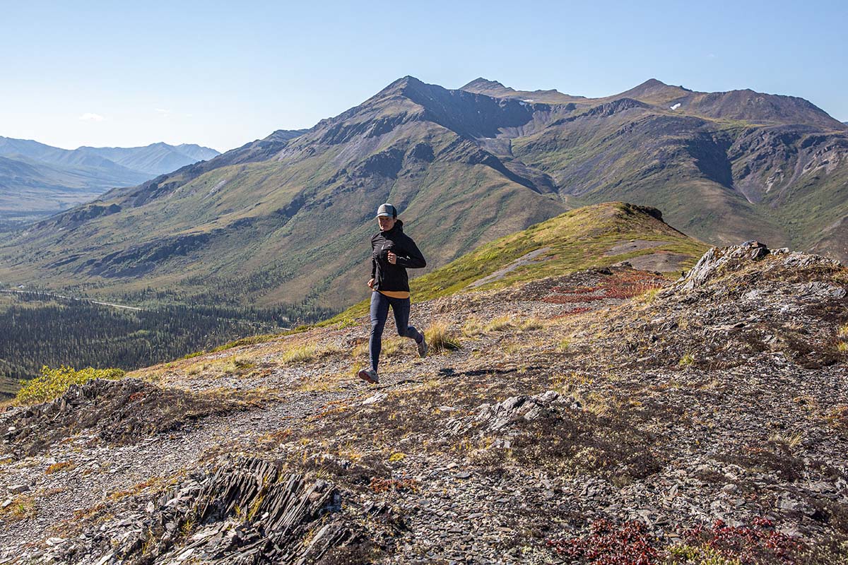 Arc'teryx Norvan Shell Jacket (running in mountains)