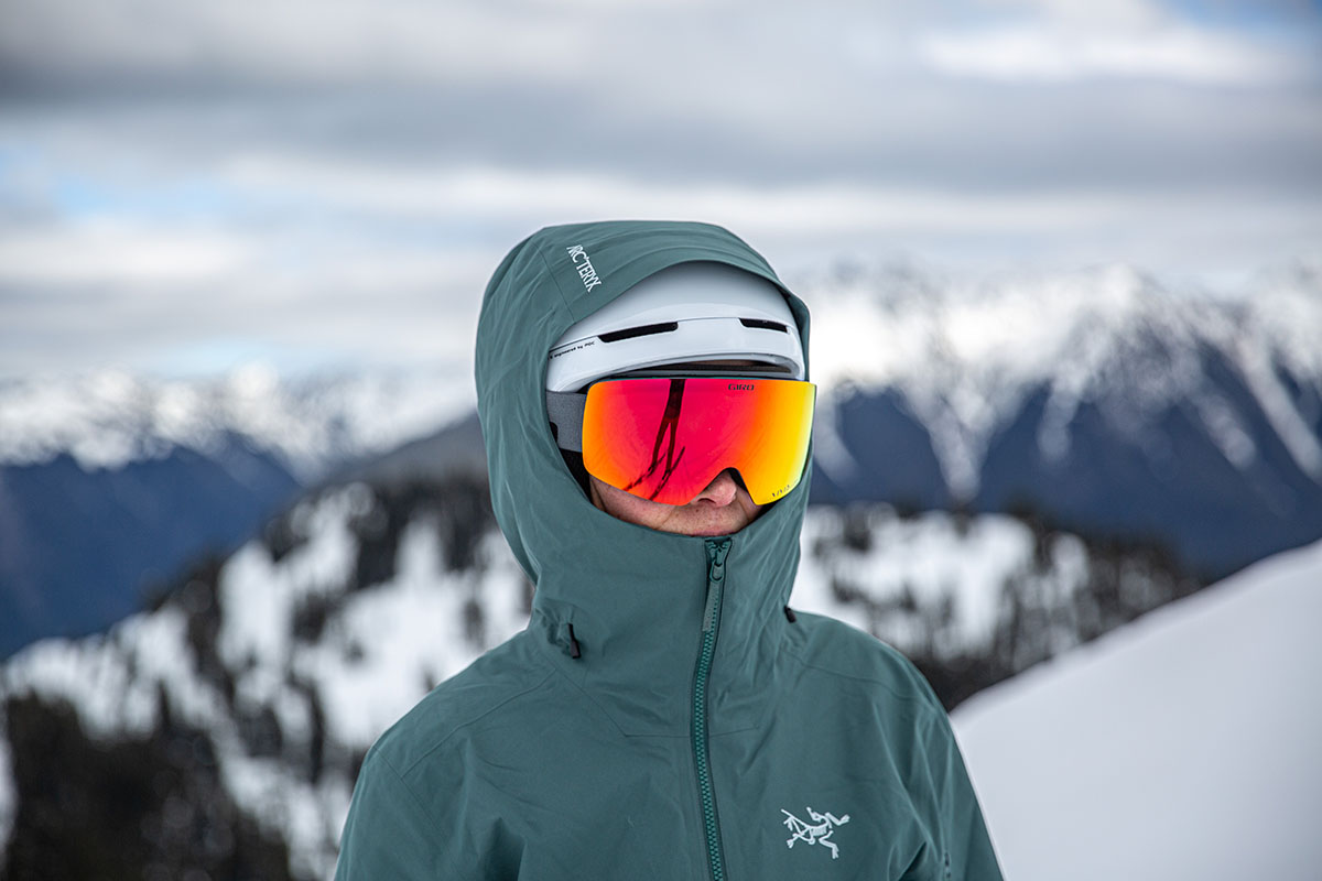 Arc'teryx Sentinel Insulated Jacket (hood over helmet)