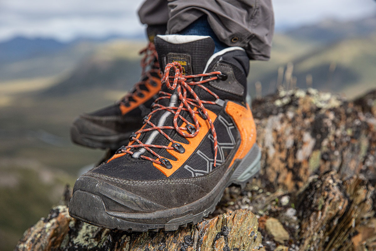 Asolo Falcon Evo GV hiking boots (closeup of upper)