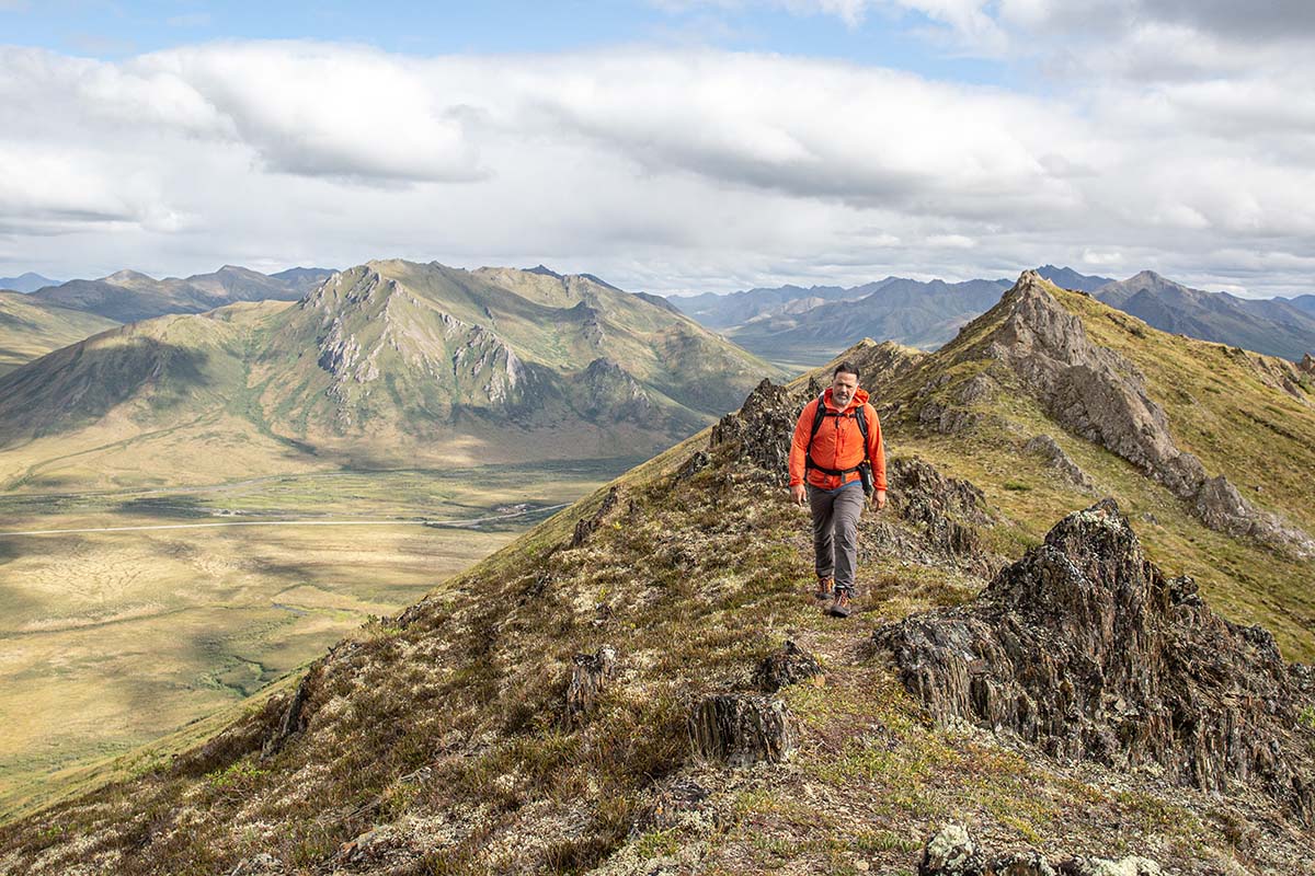 Asolo Falcon Evo GV hiking boots (wide shot on ridge)