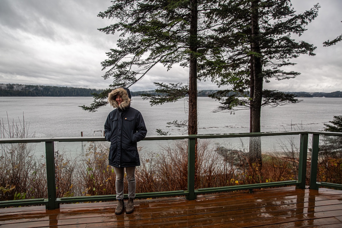 Nuuk Parka on a grey and stormy day