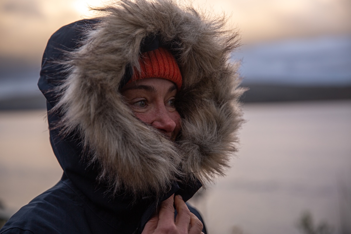 Nuuk hood cinched and close up