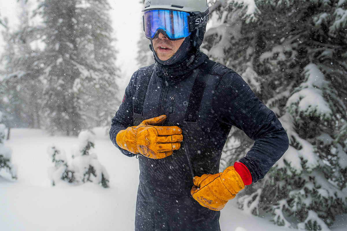 Helly Hansen Ridge Infinity Shell Bibs (standing in snow)