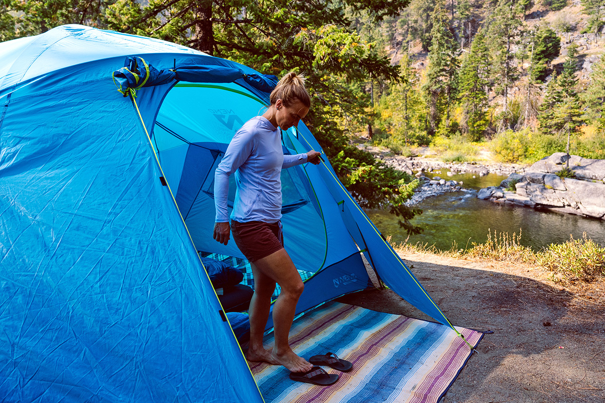 Mountain Hardwear Crater Lake Hoody (exiting tent on sunny day)