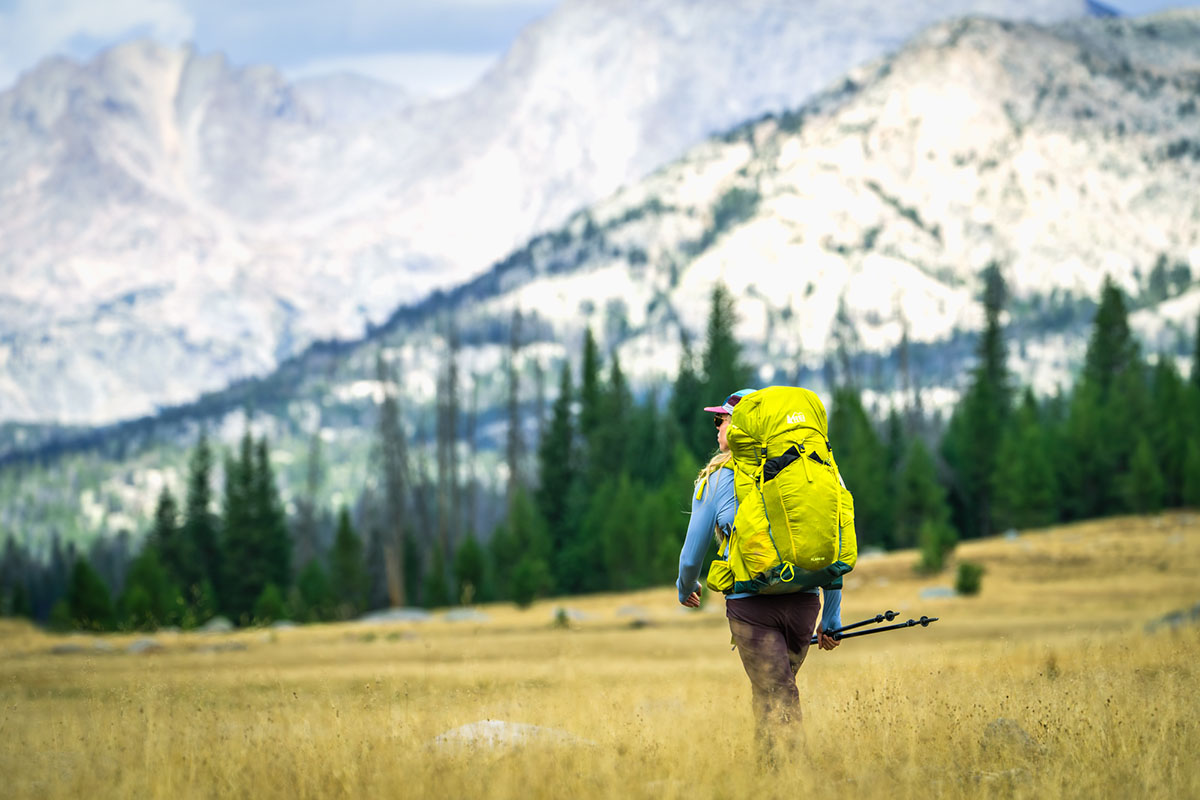 Mountain Hardwear Crater Lake Hoody (shot from back while backpacking)