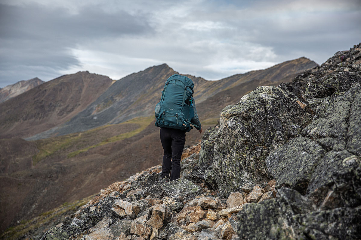 Osprey Renn 65 backpack (full shot of pack from back)