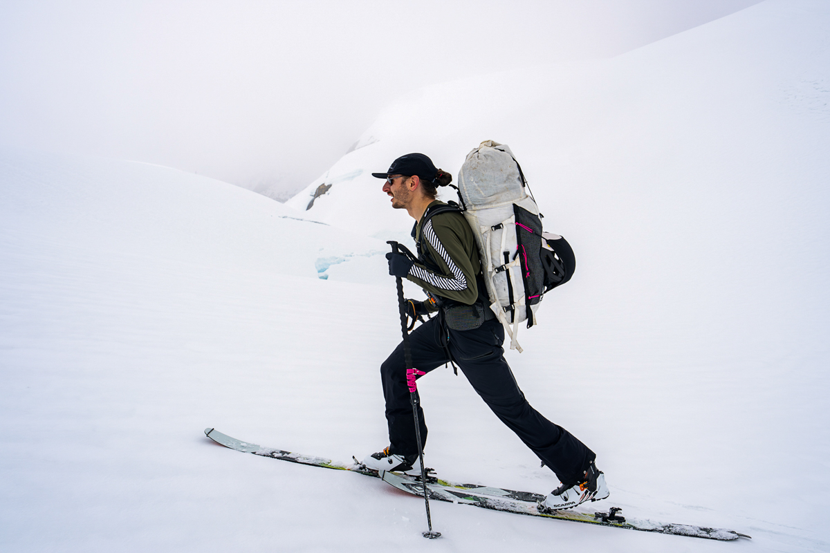 Outdoor Research Skytour AscentShell Bib (skinning through fog)