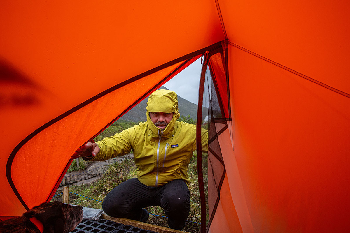 Patagonia Granite Crest Rain Jacket (outside tent)