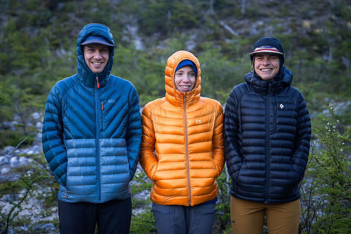 REI Co-op Magma 850 Down Hoodie (group shot)