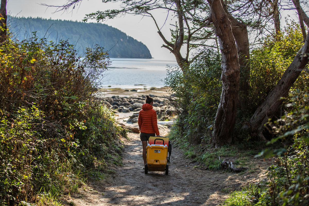 RovR RollR 45 (hauling the cooler on a sandy trail)