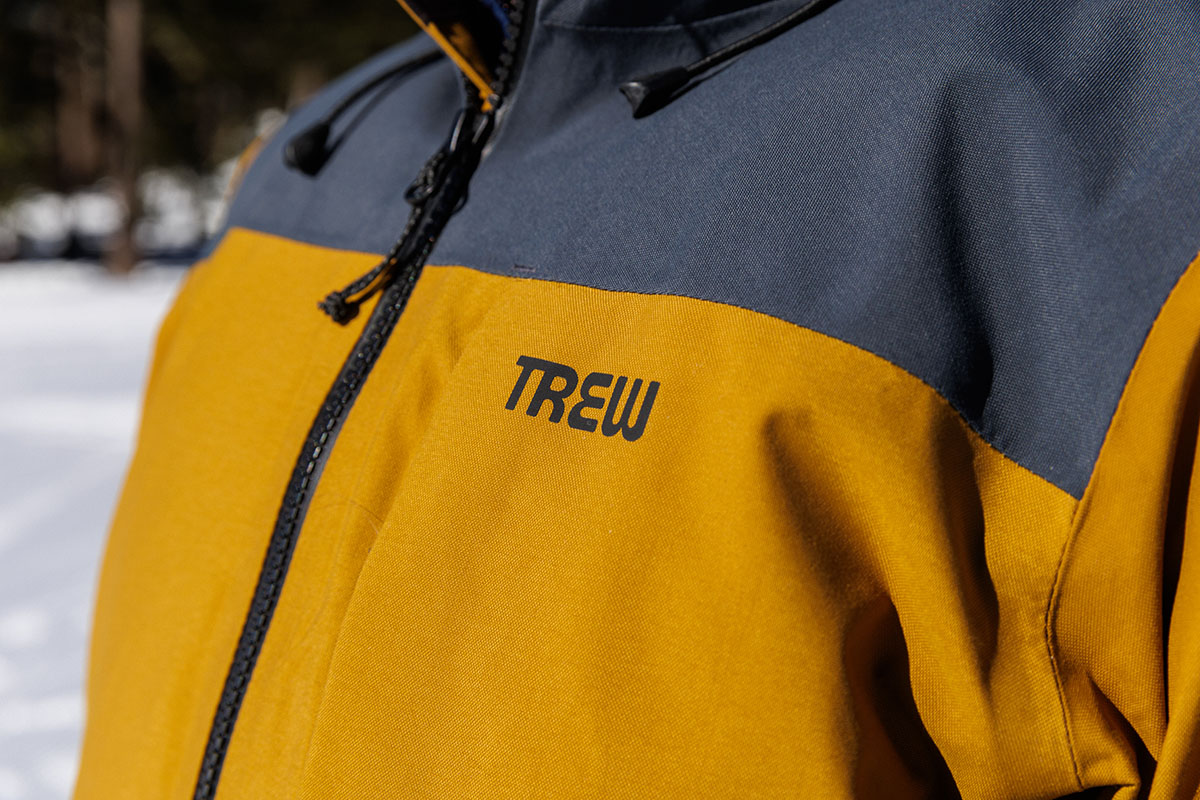 Trew Gear Astoria ski jacket (closeup of logo)