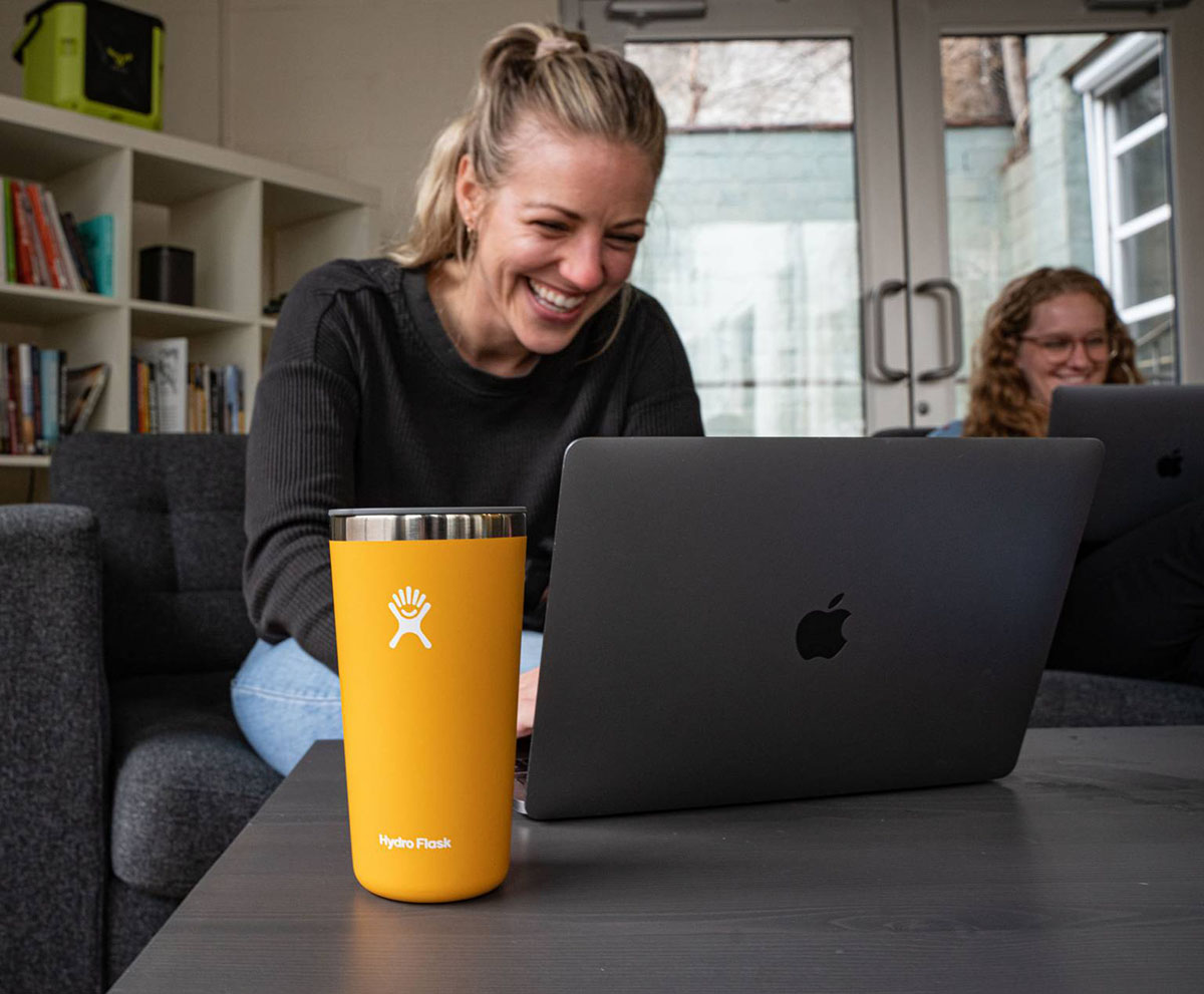 Hydro Flask Tumbler (working at laptop)