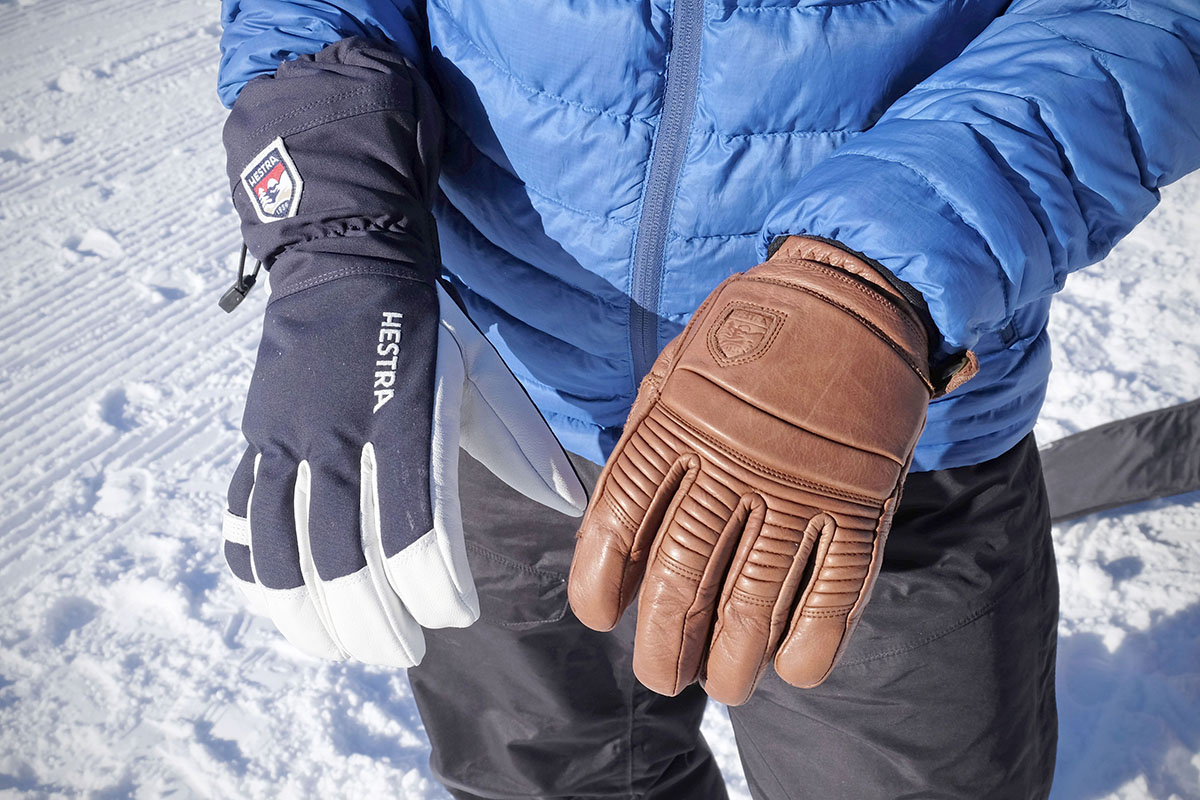 leather spring ski gloves