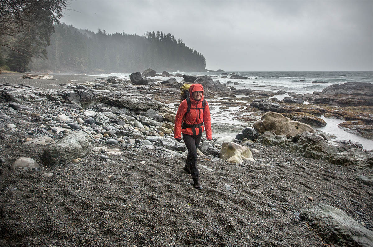 Arc'teryx Alpha SL Anorak (hiking in rainstorm)