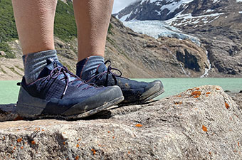 Arc'teryx Konseal FL approach shoe (standing in front of lake)