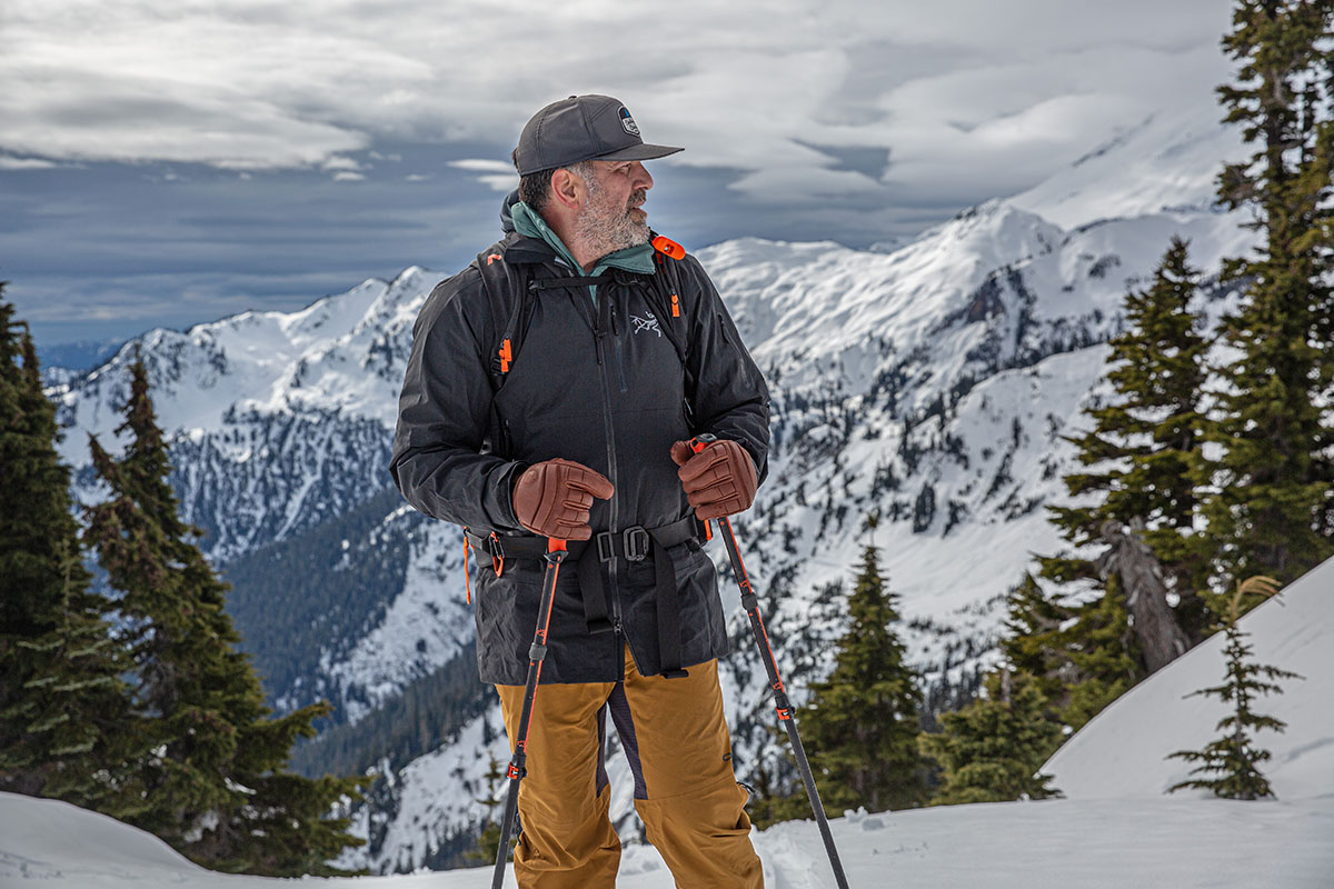 Arc'teryx Sabre SV Jacket (wearing jacket while touring)