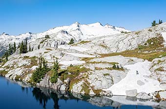 Backcountry Memorial Day Sale (walking across snow field in alpine)