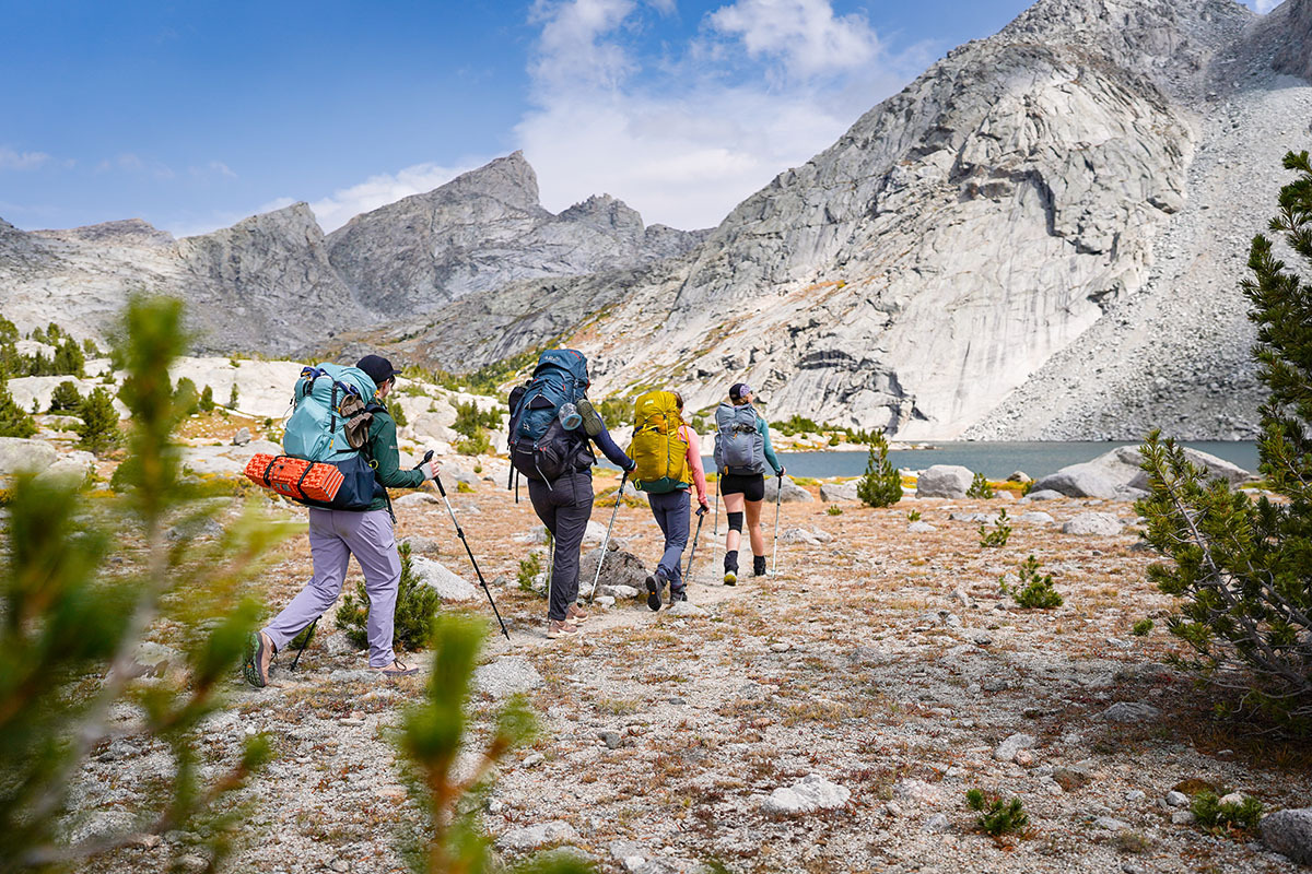 The Switchback crew backpacking in the Wind River Range, Wyoming