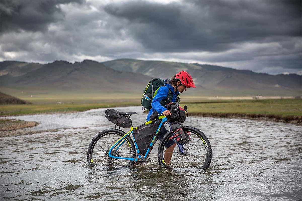 bikepacking with a backpack