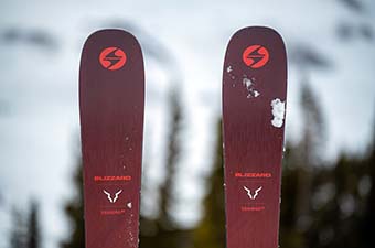 Blizzard Brahma 88 all-mountain ski (top sheet detail)