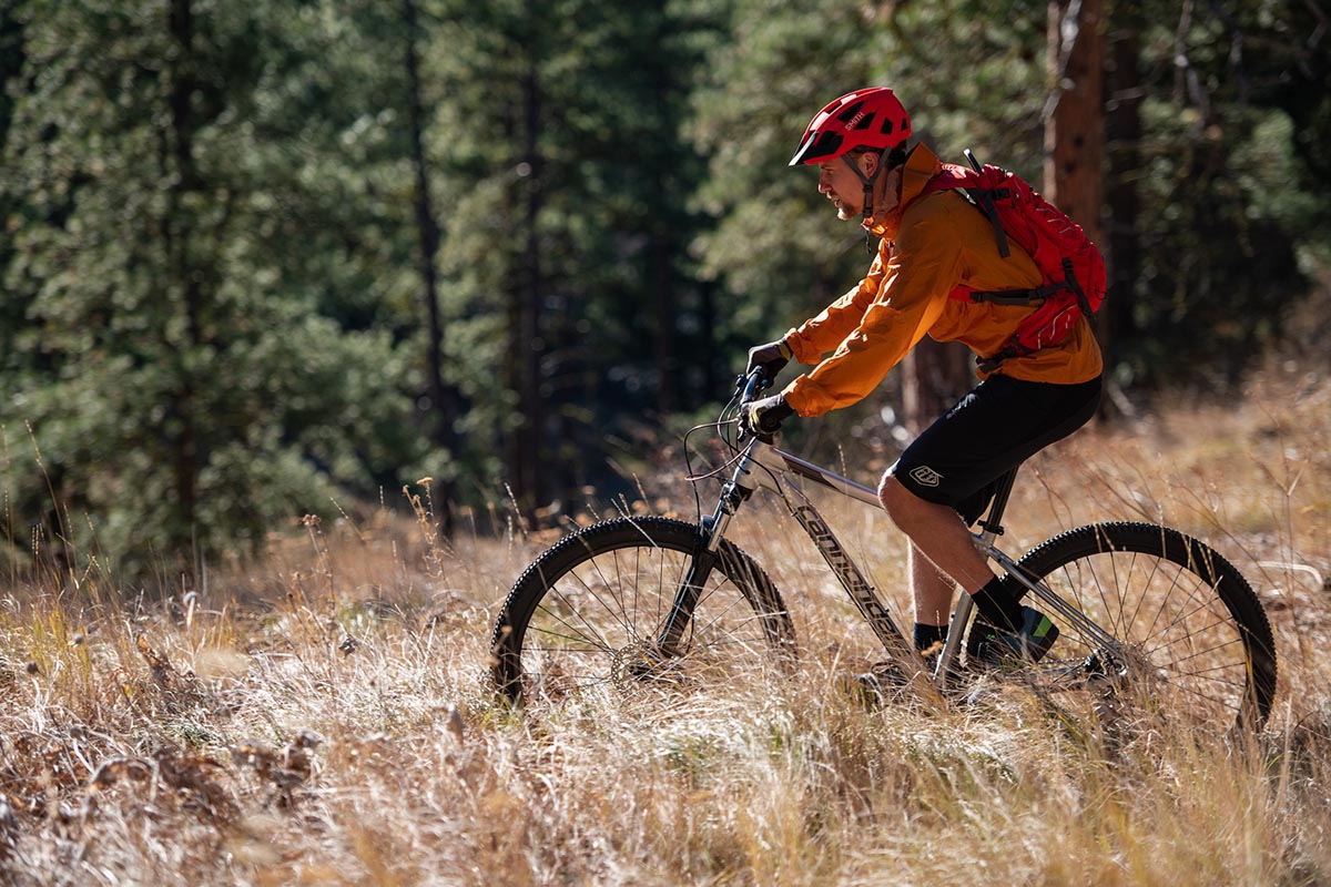 silver cannondale mountain bike