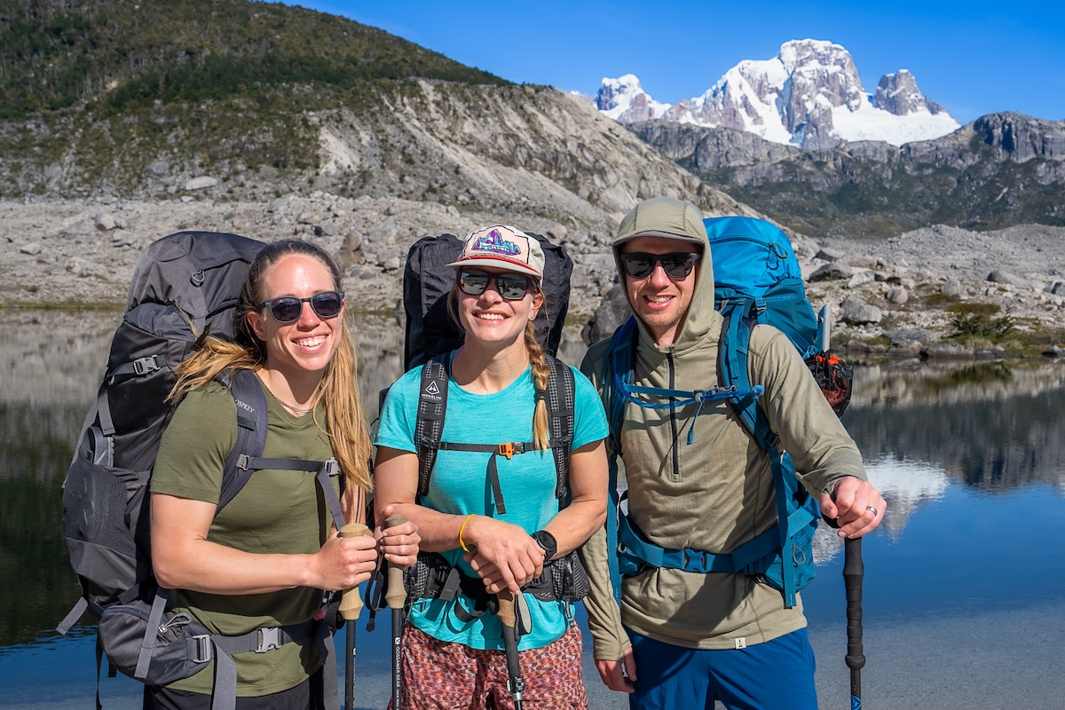 Switchback team testing merino shirts while backpacking