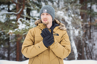 The North Face Gotham III winter jacket (in snowy forest)