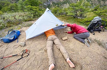 Switchback Travel Learning Center (inspecting tent)