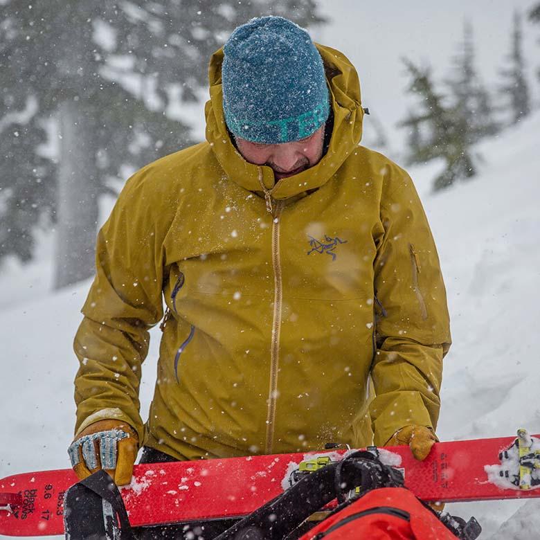 Arc'teryx Sabre Jacket (standing in snowy backcountry)